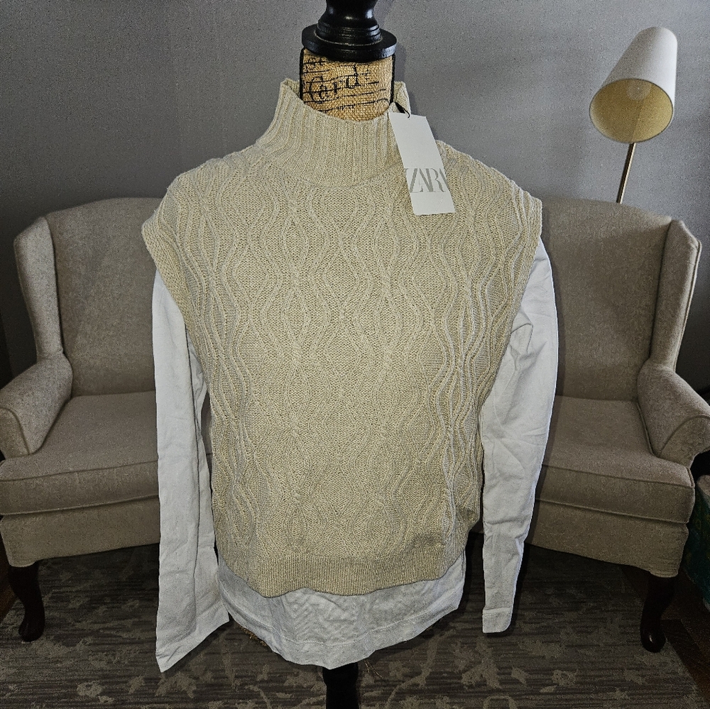 Nwt Zara Top With Attached Tabard